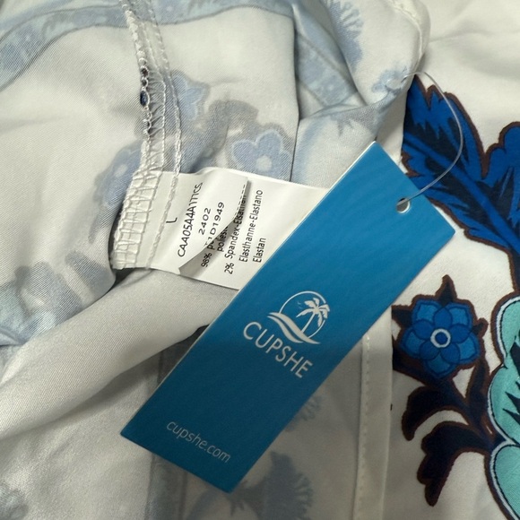 Cupshe Green Paisley V-Neck Puff Sleeve Mini Dress - Picture 5 of 6